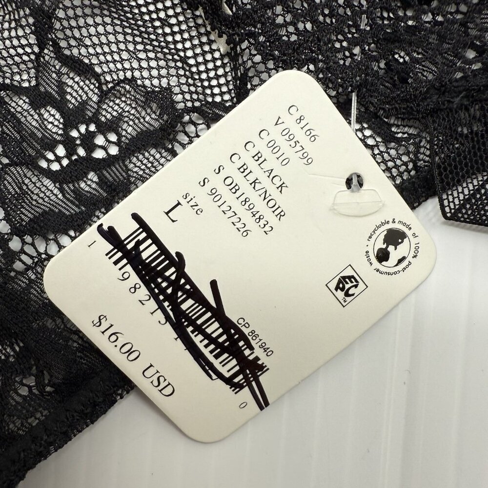 Intimately By Free People Thong Women's Black Mesh Lace Size Large - Picture 5 of 5